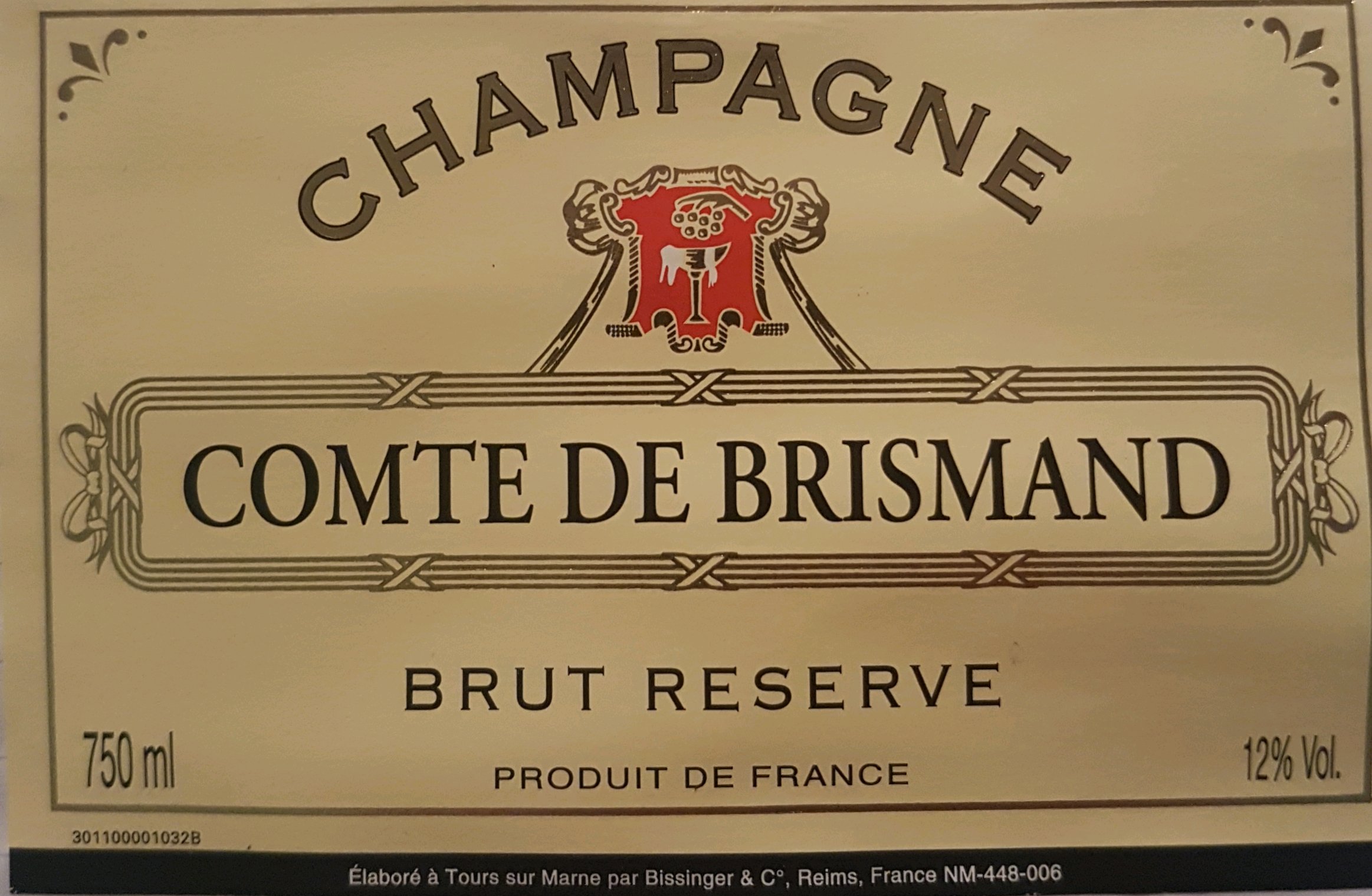 Comte de Brismand Brut Reserve Champagne France 12% – The Winesday Review